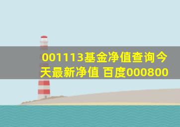 001113基金净值查询今天最新净值 百度000800